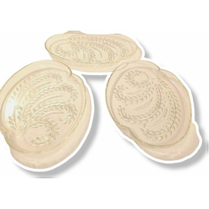 Vintage 1950's Federal Glass Company Snack Tray Set of‎ 3